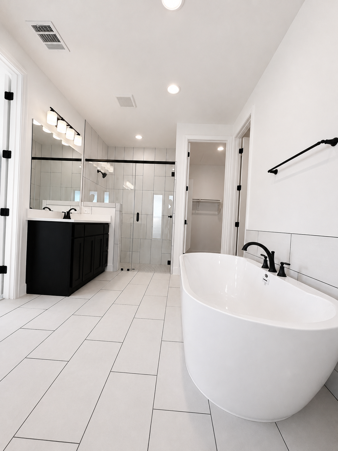 Luxury bathroom with freestanding tub