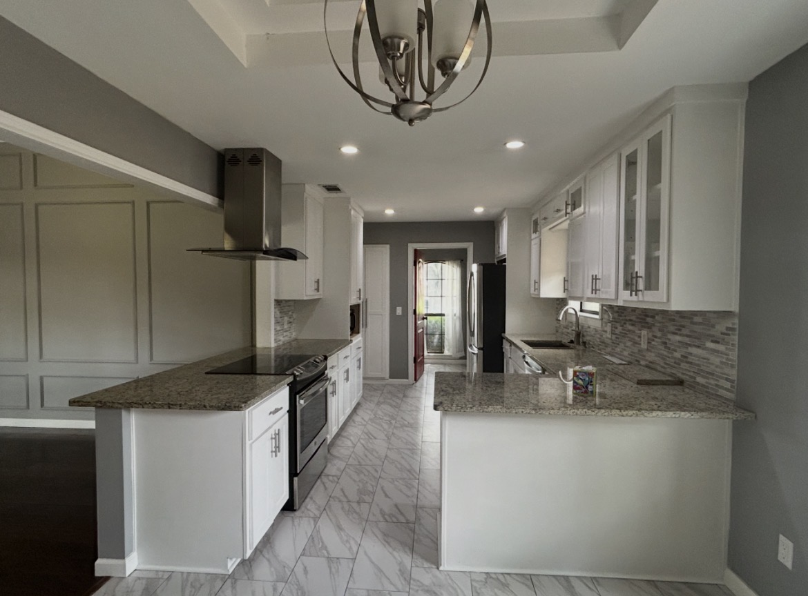 White and gray kitchen renovation