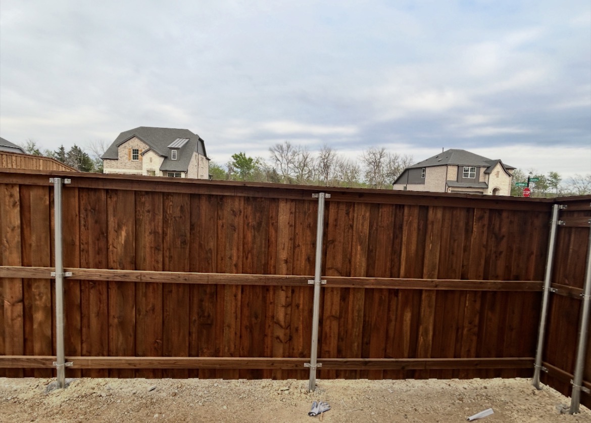 Cedar privacy fence detail