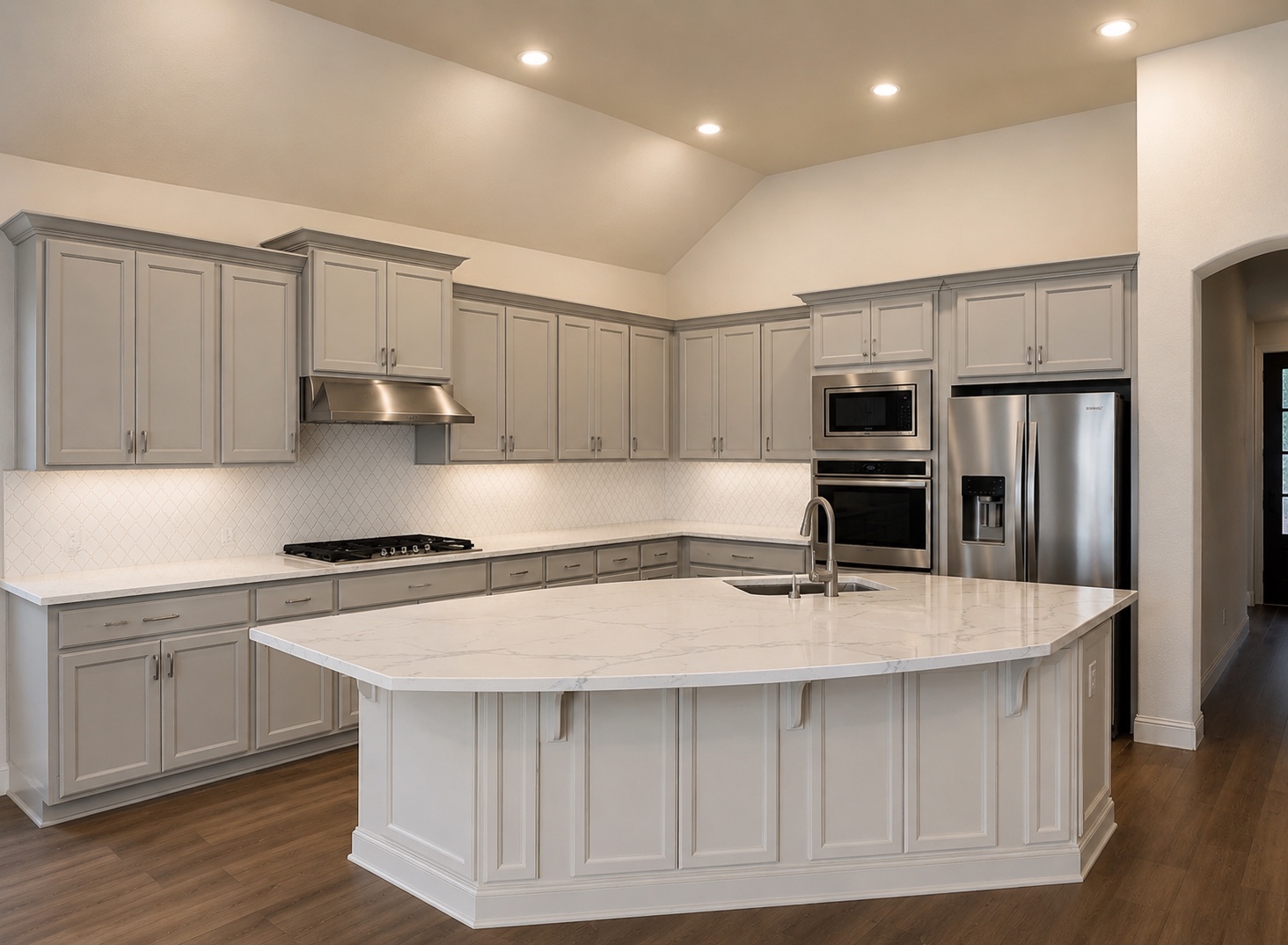 Gray cabinet kitchen update