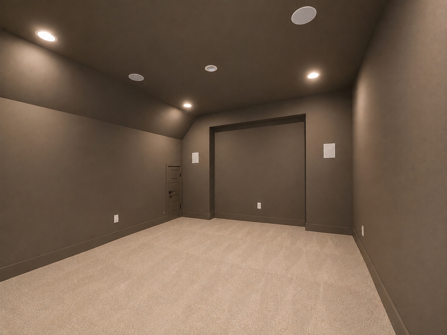 Dark painted media room